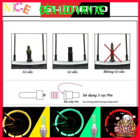 Đèn LED Gắn Van Xe Đạp, Xe Máy DV001 - Ánh Sáng Tự Động, Nhiều Màu Sắc, Phụ Kiện Thể Thao An Toàn và Thời Trang.