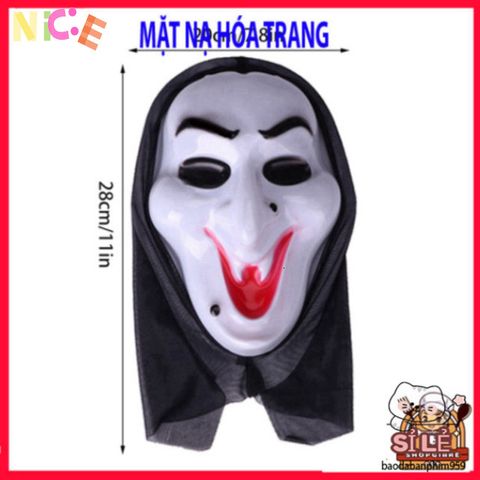 Mặt Nạ Kinh Dị Halloween Tóc Dài Hình Chữ V - Momo Hacker, Đồ Trang Trí Cosplay Đi Tiệc Ma Mị, Chất Liệu ABS Bền Bỉ