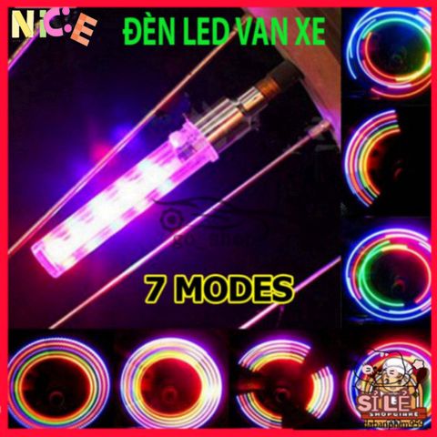 Đèn LED 5 Bóng Nhấp Nháy 7 Màu Cho Van Xe - Phụ Kiện Trang Trí Cho Xe Đạp, Xe Máy Và Ô Tô - Tỏa Sáng Khi Di Chuyển