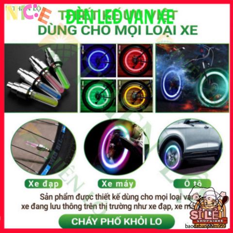 Bộ 2 Đèn LED Van Bánh Xe Ô Tô Xe Máy - Chiếu Sáng Thông Minh, Đẹp Mắt, Nhiều Màu Sắc, Tiện Lợi Cho Mọi Chuyến Đi