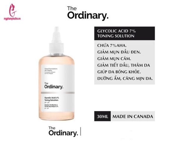 Nước Cân Bằng The Ordinary Glycolic Acid - Chăm Sóc Da Mặt Tươi Sáng, Giúp Làm Sạch Lỗ Chân Lông, Da Mềm Mại Hơn