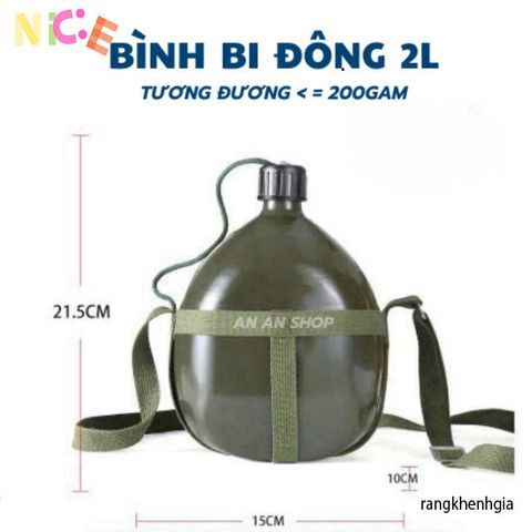 Bình Nước Nhôm Xanh Cổ Điển - Phụ Kiện Dã Ngoại Siêu Nhẹ, Thiết Kế Tiện Lợi, Đựng Nước Lạnh, Leo Núi, Cắm Trại, Phượt