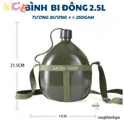 Bình Nước Nhôm Xanh Cổ Điển - Phụ Kiện Dã Ngoại Siêu Nhẹ, Thiết Kế Tiện Lợi, Đựng Nước Lạnh, Leo Núi, Cắm Trại, Phượt