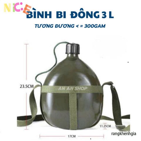 Bình Nước Nhôm Xanh Cổ Điển - Phụ Kiện Dã Ngoại Siêu Nhẹ, Thiết Kế Tiện Lợi, Đựng Nước Lạnh, Leo Núi, Cắm Trại, Phượt