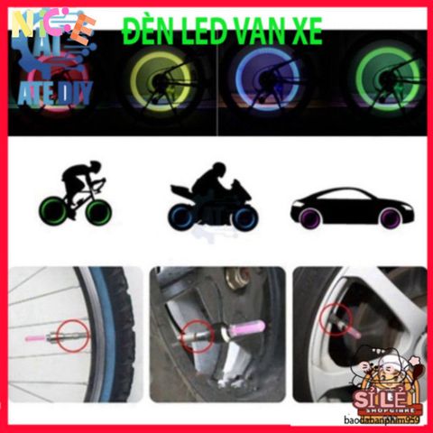 Đèn LED Neon Gắn Nắp Van Bánh Xe Đạp/Xe Máy - Cảm Biến Chuyển Động Tăng Cường An Toàn và Phong Cách Khi Di Chuyển