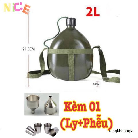 Bình Nhôm 3L Cao Cấp - Bình Đựng Nước Du Lịch Vững Chắc với Dây Đeo và Phễu Tiện Dụng - Bạn Đồng Hành Hoàn Hảo Cho Mọi Chuyến Đi