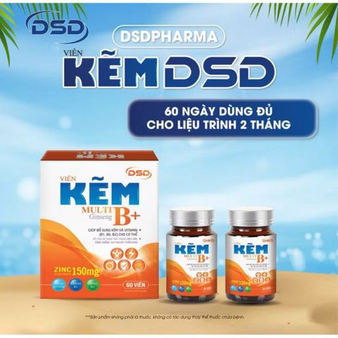 Viên Uống Kẽm DSD 60 Viên - Tăng Cường Sức Đề Kháng, Giúp Ăn Ngon, Đẹp Da Tóc Móc, Vitamin Nhóm B và Khoáng Chất Cho Nam Giới