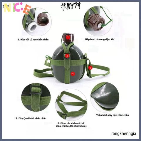 Bình Nhôm Đựng Nước 1.2L - Chất Liệu Bền Bỉ, An Toàn, Thiết Kế Thời Trang Cho Mọi Dã Ngoại và Tiệc Tùng