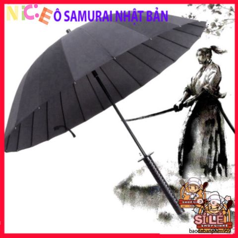 Ô Dù Katana Samurai Đen - Phong Cách Nhật Bản, Chống Nắng Mưa Hoàn Hảo, Thời Trang Độc Đáo Cho Người Yêu Thích Kiếm Hiệp