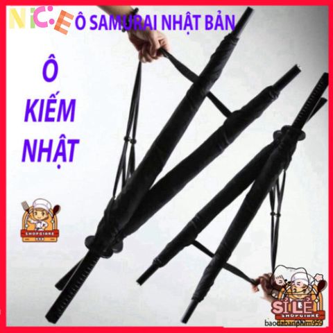 Ô Dù Katana Samurai Đen - Phong Cách Nhật Bản, Chống Nắng Mưa Hoàn Hảo, Thời Trang Độc Đáo Cho Người Yêu Thích Kiếm Hiệp