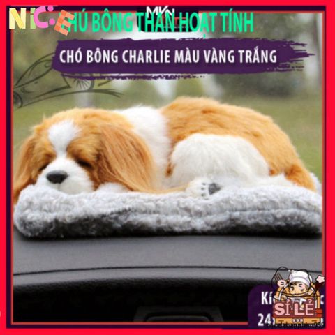 Chó Bông Khử Mùi Than Hoạt Tính Nano - Phụ Kiện Trang Trí Xe Ô Tô 24x18x9cm - Giải Pháp Khử Độc Không Khí Hữu Ích
