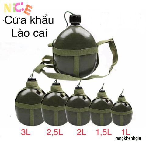 Bình Nhôm 2L Kiểu Bi Đông - Đồ Uống An Toàn, Phù Hợp Cho Du Lịch, Dã Ngoại Và Leo Núi
