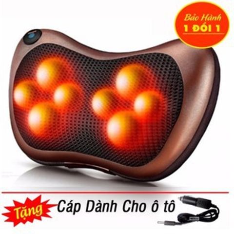 Combo 3 Gối Massage Hồng Ngoại 8 Bi - Thiết Bị Massage Trị Liệu Gọn Nhẹ, Đỏ Thẫm, Giảm Đau, Thư Giãn Tại Nhà