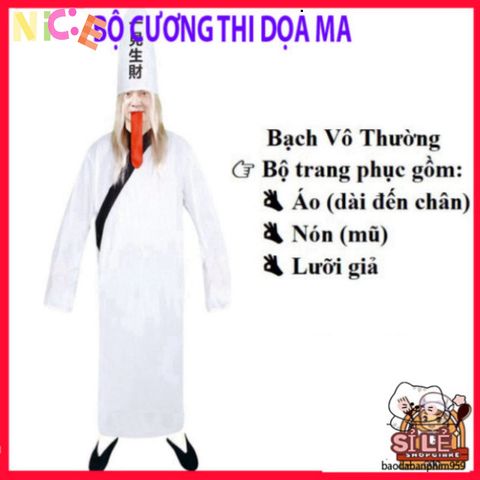 Bộ Trang Phục Halloween Hắc Bạch Vô Thường - Diêm Vương Bí Ẩn Biến Hóa Huyền Bí và Ấn Tượng cho Dịp Hóa Trang