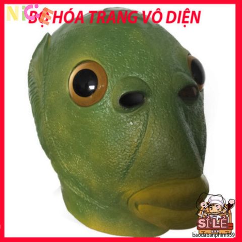 Mũ Đội Đầu Cá Xanh Benbo Pa - Phụ Kiện Tiệc Tùng Độc Đáo Cho Người Lớn và Trẻ Em, Thích Hợp Cho Halloween và Lễ Phục Sinh