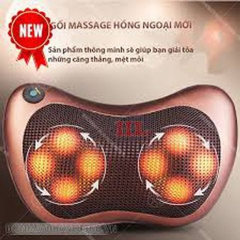 Gối Massage Vai Gáy Hồng Ngoại 8 Bi - Thiết Bị Massage Trị Liệu Giảm Đau Căng Cơ với Chức Năng Sưởi ấm an toàn và hiệu quả