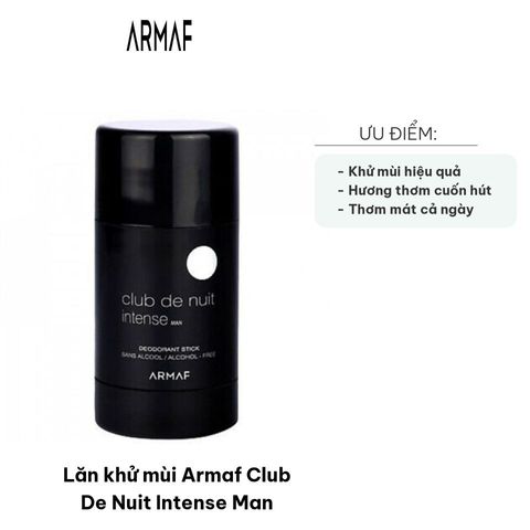 Lăn khử mùi Armaf Club De Nuit Intense Man - Chính hãng Dubai, Hương thơm nam tính, Khử mùi hiệu quả và bền lâu, Quà tặng hoàn hảo cho phái mạnh