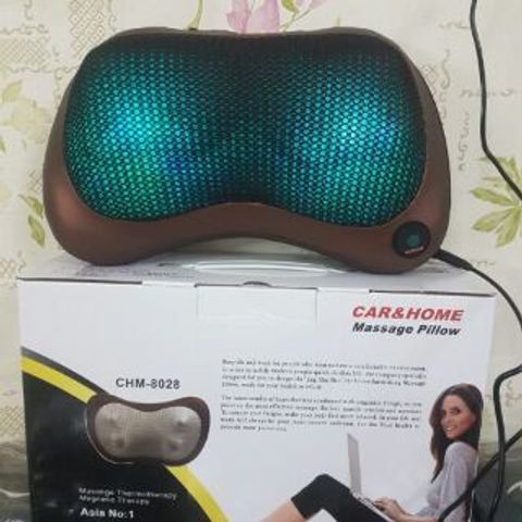 Gối Massage Hồng Ngoại 8 Bi 3D - Gối Trị Liệu Đa Năng Cho Cổ, Lưng, Eo, Hỗ Trợ Giảm Đau Thần Kinh Tọa, Thư Giãn Tại Nhà và Ô Tô