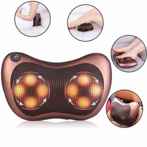 Gối Massage Hồng Ngoại Cao Cấp 8 Bi - Chức Năng Sưởi Nóng, Giảm Đau Cơ, Thoải Mái Khi Lái Xe, Thư Giãn Toàn Thân