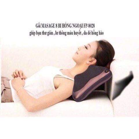 Gối Massage Hồng Ngoại Cao Cấp 8 Bi - Chức Năng Sưởi Nóng, Giảm Đau Cơ, Thoải Mái Khi Lái Xe, Thư Giãn Toàn Thân
