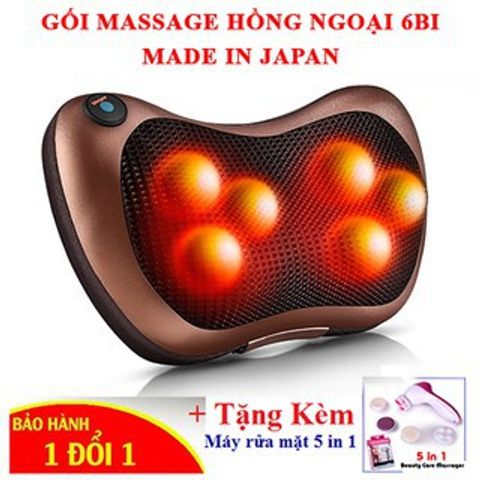 Gối Massage Hồng Ngoại Akita Nhật Bản - Giảm Đau Và Thư Giãn Với 6 Bi Massage, Thiết Kế Compact, Dùng Được Cho Cổ, Vai, Lưng