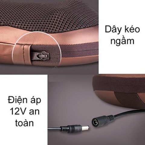 Gối Massage Hồng Ngoại Akita Nhật Bản - Giảm Đau Và Thư Giãn Với 6 Bi Massage, Thiết Kế Compact, Dùng Được Cho Cổ, Vai, Lưng