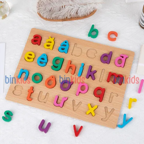 Bảng Chữ Cái Gỗ Tiếng Việt Nổi Chữ và Số 30x22cm - Đồ Chơi Giáo Dục Phát Triển Tư Duy Cho Bé