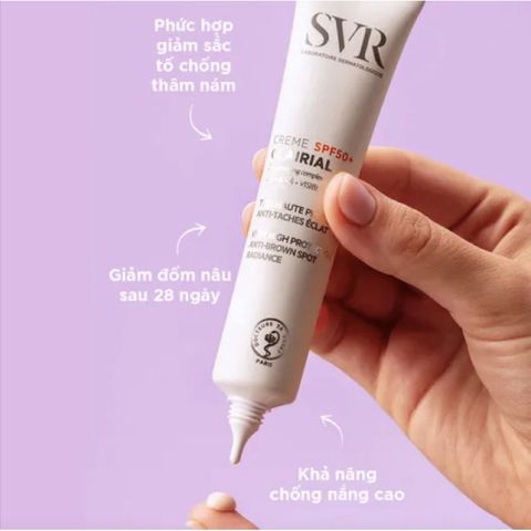 Kem Chống Nắng Mờ Nám SVR Clairial SPF50+ - Dưỡng Da Sáng Mịn, Giảm Đốm Đen, cho Da Nhạy Cảm - 40ml