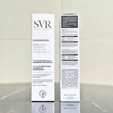 Kem Chống Nắng Mờ Nám SVR Clairial SPF50+ - Dưỡng Da Sáng Mịn, Giảm Đốm Đen, cho Da Nhạy Cảm - 40ml