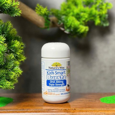 Viên uống DHA cho trẻ em Nature’s Way Kids Smart Bursts 300mg - Hỗ trợ phát triển não bộ & thị giác, 50 viên chính hãng