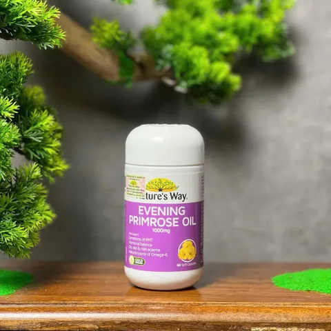 Tinh Dầu Hoa Anh Thảo Nature’s Way 1000mg - Bổ Sung Cân Bằng Nội Tiết và Làm Đẹp Da Cho Bé Dậy Thì 60 Viên