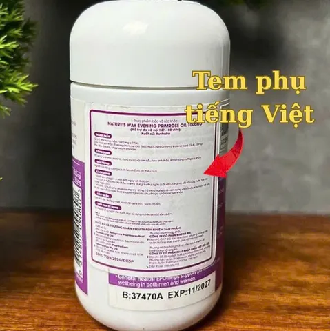 Tinh Dầu Hoa Anh Thảo Nature’s Way 1000mg - Bổ Sung Cân Bằng Nội Tiết và Làm Đẹp Da Cho Bé Dậy Thì 60 Viên