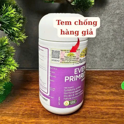 Tinh Dầu Hoa Anh Thảo Nature’s Way 1000mg - Bổ Sung Cân Bằng Nội Tiết và Làm Đẹp Da Cho Bé Dậy Thì 60 Viên