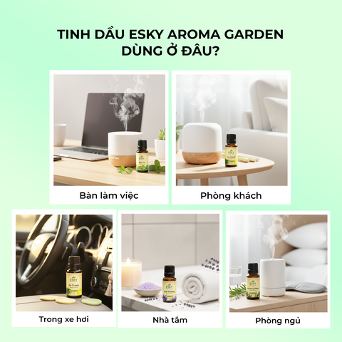 Tinh Dầu Sả Chanh Nguyên Chất ESKY AROMA GARDEN - Tinh Dầu Xông Phòng Thơm, Đuổi Muỗi 10ml/20ml, Tạo Không Gian Sống Tươi Mát