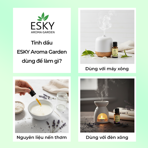Tinh Dầu Sả Chanh Nguyên Chất ESKY AROMA GARDEN - Tinh Dầu Xông Phòng Thơm, Đuổi Muỗi 10ml/20ml, Tạo Không Gian Sống Tươi Mát