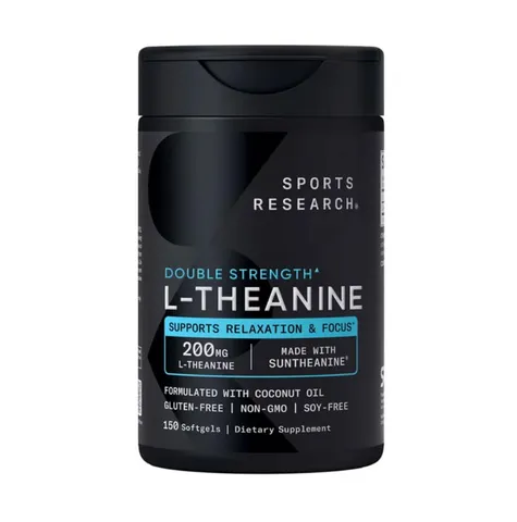 Viên Uống L-Theanine Sports Research 200mg 150 Viên - Hỗ Trợ Giảm Căng Thẳng, Tăng Tập Trung, Ngủ Ngon - Hàng Mỹ Chính Hãng