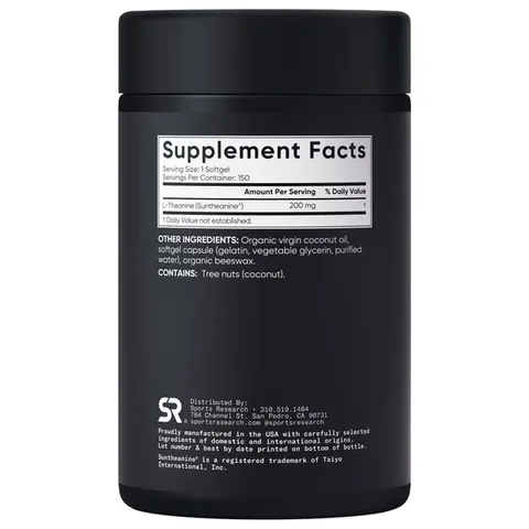 Viên Uống L-Theanine Sports Research 200mg 150 Viên - Hỗ Trợ Giảm Căng Thẳng, Tăng Tập Trung, Ngủ Ngon - Hàng Mỹ Chính Hãng