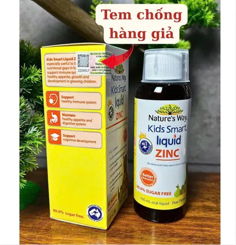 Nature's Way Kids Smart Liquid Zinc 100ml - Bổ sung kẽm dạng nước cho bé, tăng cường sức đề kháng và hỗ trợ tiêu hóa - Hàng Úc