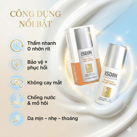 Kem Chống Nắng ISDIN FotoUltra Age Repair Fusion Water SPF50 - Bảo Vệ Da Mặt, Dưỡng Ẩm Cho Da Nhạy Cảm 50ml