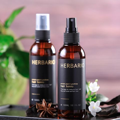 Nước Xịt Dưỡng Tóc Vỏ Bưởi & Bồ Kết Herbario 100ml - Dưỡng Ẩm, Kích Thích Mọc Tóc, Ngăn Rụng Tóc, Tự Nhiên & An Toàn