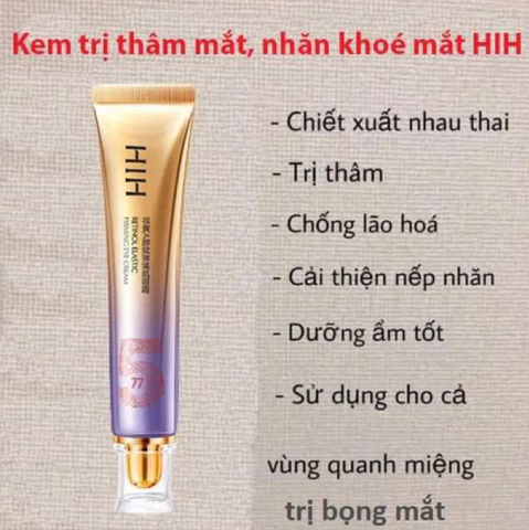 Kem Dưỡng Mắt Retinol HIH 30g - Giảm Bọng Mắt, Thâm Mắt & Nếp Nhăn, Dưỡng Ẩm và Làm Sáng Vùng Da Quanh Mắt