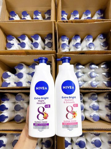 Sữa Dưỡng Thể Trắng Da Nivea Ban Đêm 350ML - Cấp Ẩm, Dưỡng Trắng Instant White, Chỉ Số Chống Nắng SPF30 PA++
