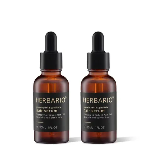 Serum Mọc Tóc Vỏ Bưởi & Bồ Kết Herbario 30ml x 2 - Kích Thích Mọc Tóc, Giảm Rụng, Dưỡng Ẩm, Tóc Dày Khỏe Mạnh
