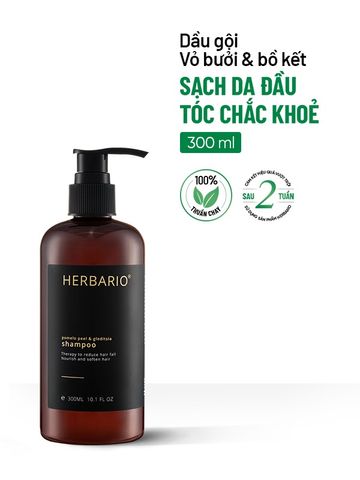 Dầu Gội Vỏ Bưởi & Bồ Kết 300ml - Phục Hồi Tóc, Giảm Rụng Tóc, Chăm Sóc Tóc Tự Nhiên Herbario