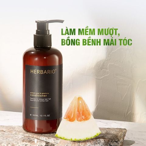 Dầu Xả Vỏ Bưởi & Bồ Kết HERBARIO 300ml - Dưỡng Tóc Suôn Mượt, Khỏe Mạnh Từ Thiên Nhiên, Hương Thơm Dễ Chịu