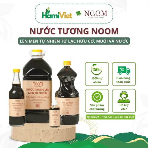 Nước Tương Lên Men Tự Nhiên Noom 500ml - Gia Vị Chay Làm Từ Lạc Hữu Cơ - Thay Thế Bột Ngọt An Toàn