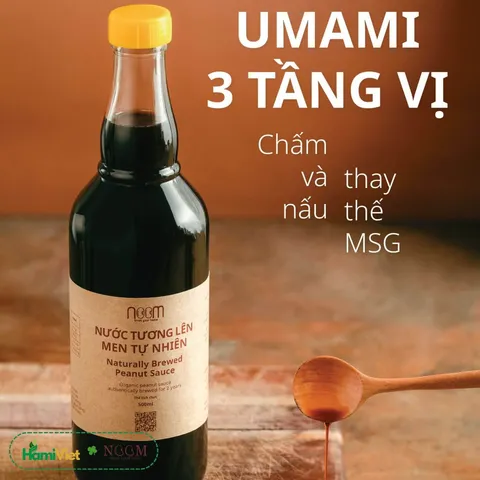 Nước Tương Lên Men Tự Nhiên Noom 500ml - Gia Vị Chay Làm Từ Lạc Hữu Cơ - Thay Thế Bột Ngọt An Toàn