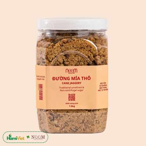 Đường Mía Thô 1.5kg Noom - Dạng Vụn Nguyên Chất Giàu Vitamin và Khoáng Chất, Giữ Nguyên 100% Mật Tự Nhiên
