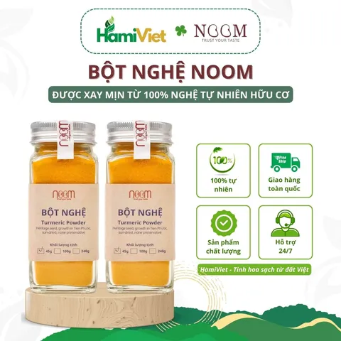 Bột nghệ Noom 100% sấy khô - Gia vị thảo dược tự nhiên giúp món ăn thêm hương vị và sức khỏe - Dạng bột 45g và 100g