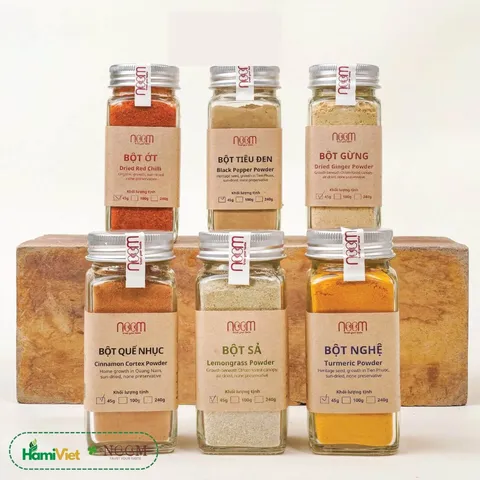 Bột nghệ Noom 100% sấy khô - Gia vị thảo dược tự nhiên giúp món ăn thêm hương vị và sức khỏe - Dạng bột 45g và 100g